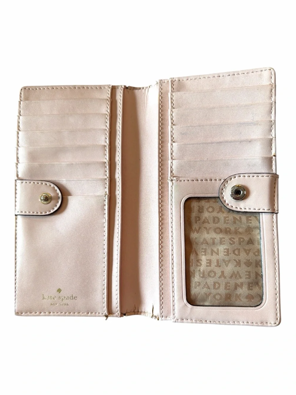 kate spade Pale Pink Bow Accent Continental Wallet